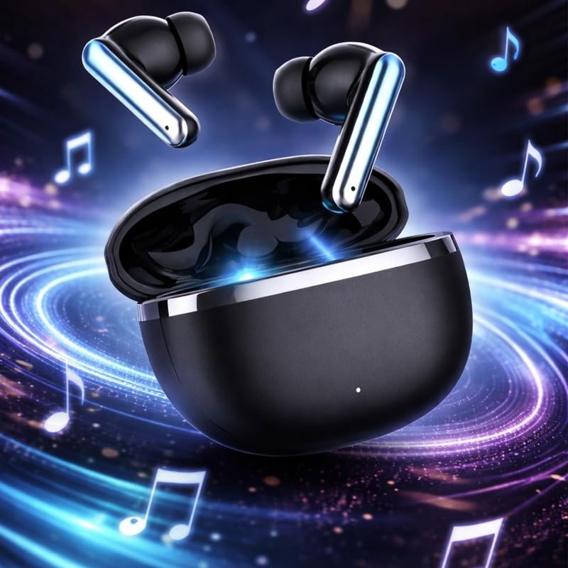 Wireless Ear Buds X550 for OnePlus Nord 3 5G 256GB Earphones Cinematic Spatial Audio, 20hrs Playtime, Bluetoot Headphones mic Type C Fast Charging –C-Black - Image 5