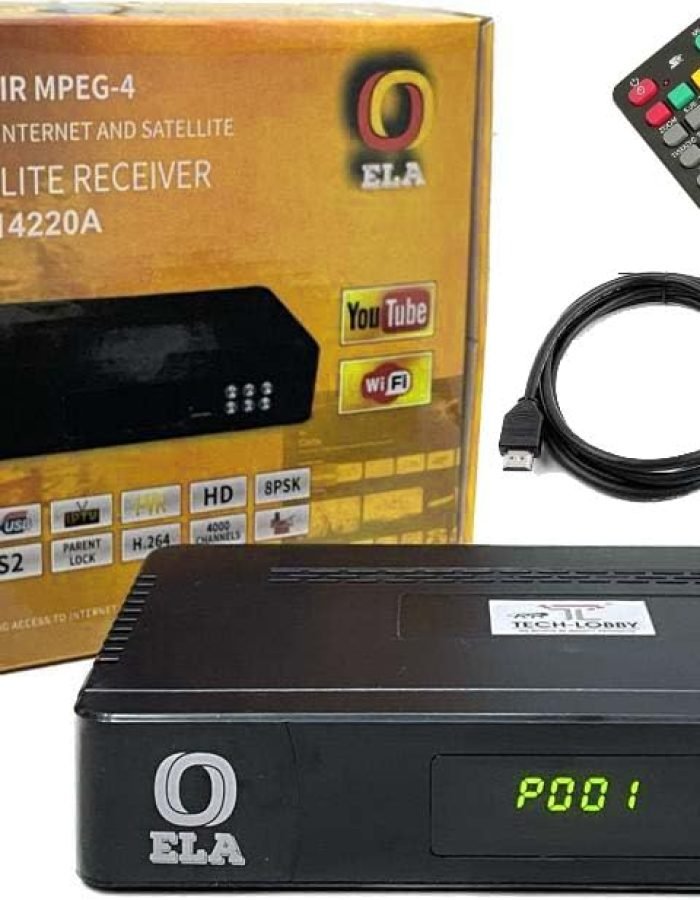 Tech-lobby DD Free Dish DTH MPEG4 HD Set Top Box for 120+ Free TV Channels with Recording Feature.